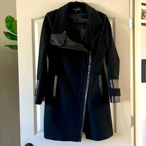 Timeless, high-quality all wool and leather coat